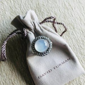 Authentic DAVID YURMAN Moonstone & Pave Diamond ring